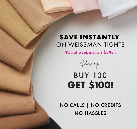 $100 off Weissman tights
